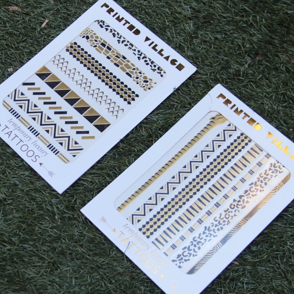 ♡ Silver & Gold Metallic Temporary Tattoos Set ♡ - Picture 8 of 8